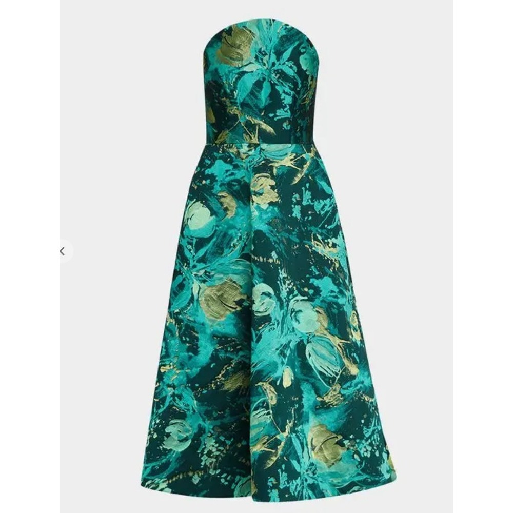 Teri Jon by Rickie Freeman NWT Floral Jacquard Fit & Flare Dress $770 Sz 4‎